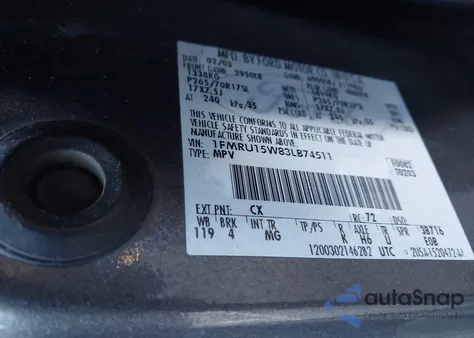 2003 Ford Expedition Xlt из США, поврежденный, VIN 1FMRU15W83LB74511